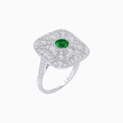 Vintage-Inspired Cushion-Shaped Diamond Ring Mounting Artisan Milgrain | Timeless Geometry | Customizable Center Stone - Shahin Jewelry